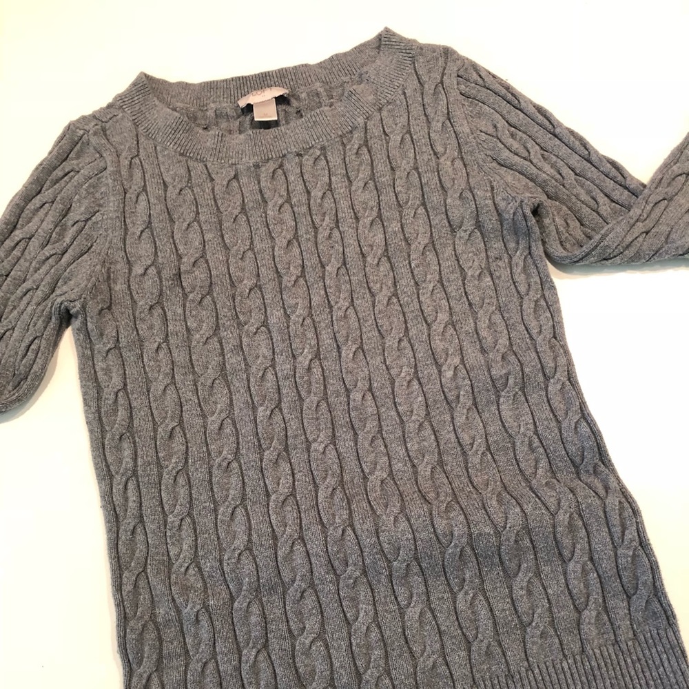 Loft 3/4 sleeve cable sweater